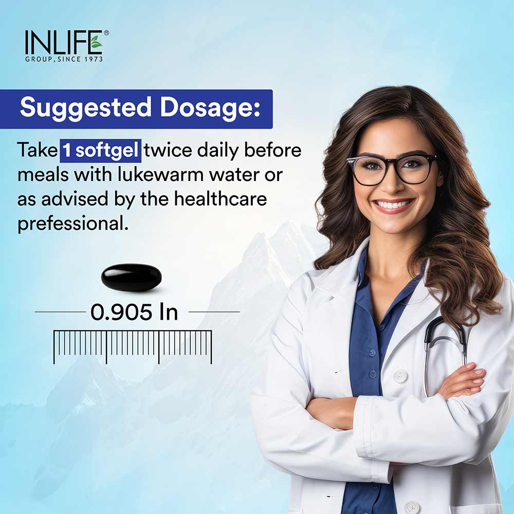 6 - INLIFE Pure Himalayan Shilajit Resin,  60 softgels 