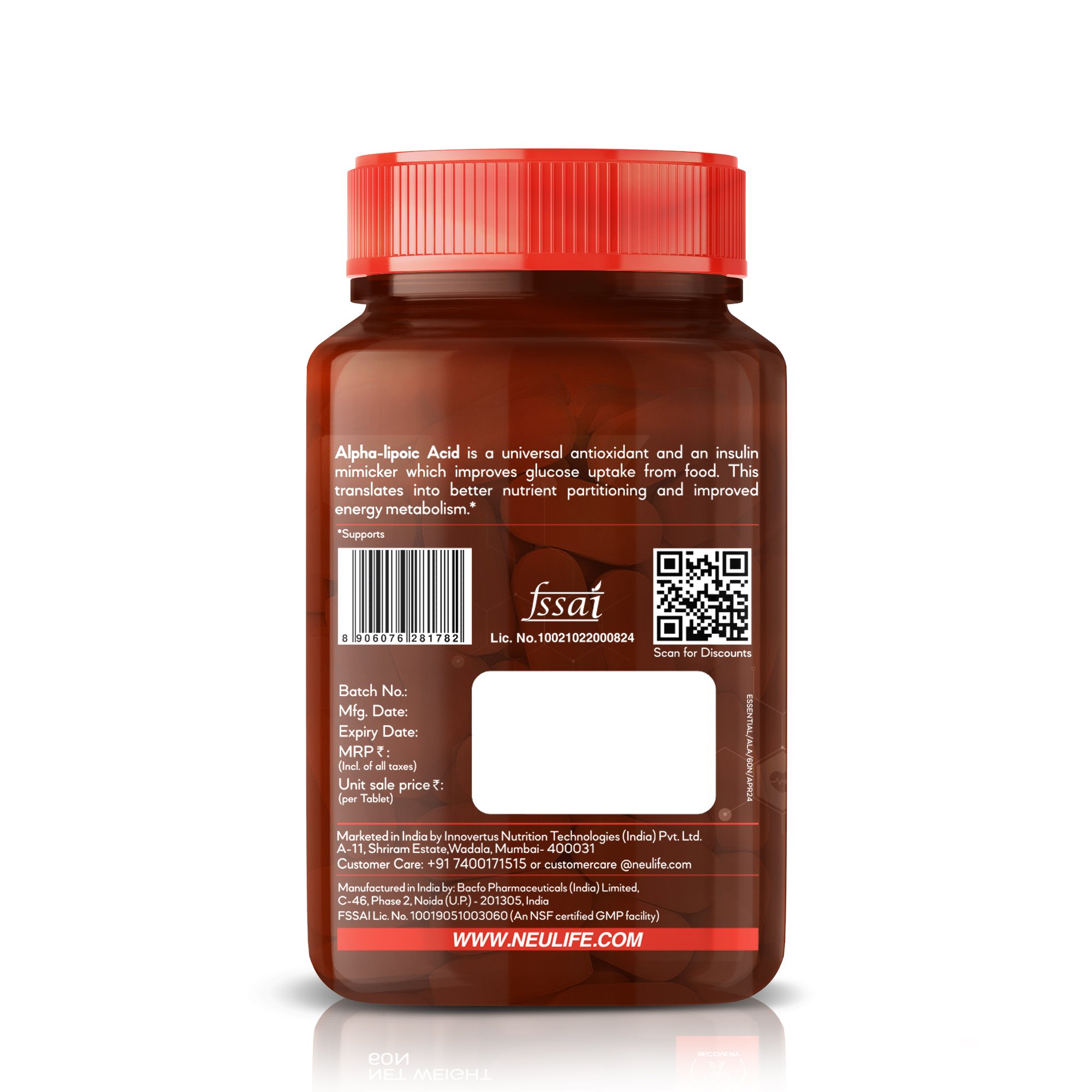 3 - Neulife Alpha Lipoic Acid 300mg,  60 tablet(s) 