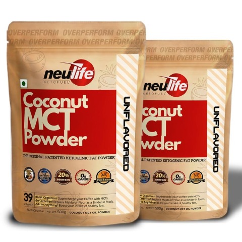 1 - Neulife Coconut MCT Powder,  500 g  Unflavoured (Pack of 2) 
