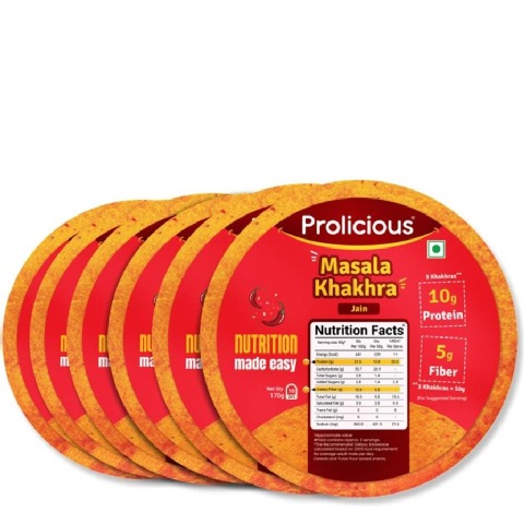 5 - Prolicious Khakhra,  Desi Masala (Pack of 6)  170 g 