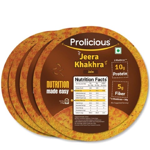 1 - Prolicious Khakhra, Jeera (Pack of 4) 170 g