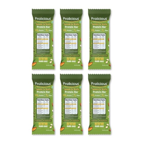 1 - Prolicious Protein Bar,  6 bar(s)  Seeds & Nuts 