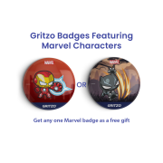Gritzo Multidesigned badges featuring Marvel,  Free Size  Red & Black 