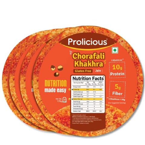 1 - Prolicious Khakhra,  Chorafali (Pack of 4)  170 g 