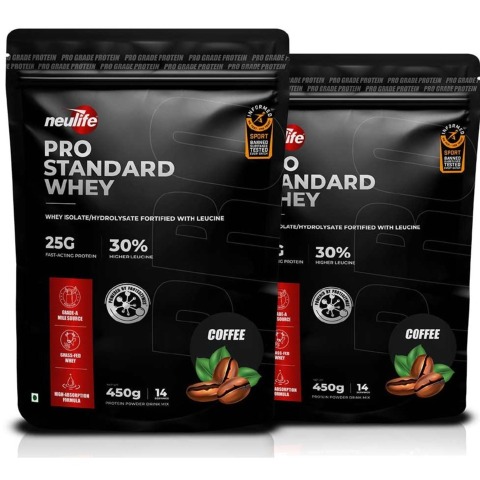 1 - Neulife Pro Standard Whey,  0.99 lb  Coffee (Pack of 2) 