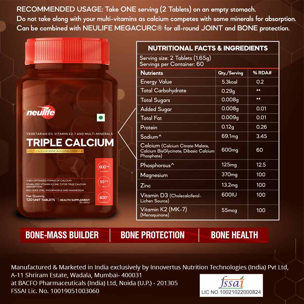 3 - Neulife Triple Calcium,  Unflavoured  120 tablet(s) 