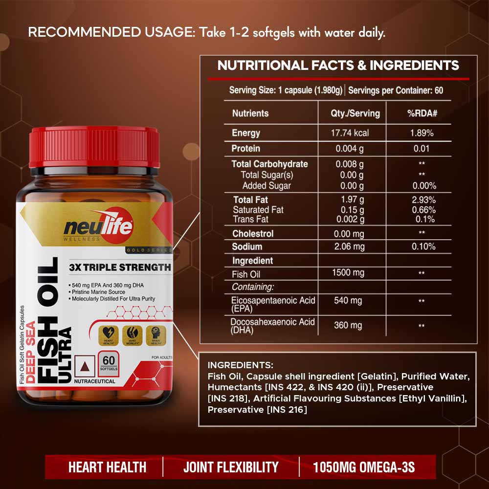 4 - Neulife Deep Sea Ultra Fish Oil 3X Triple Strength,  60 softgels 