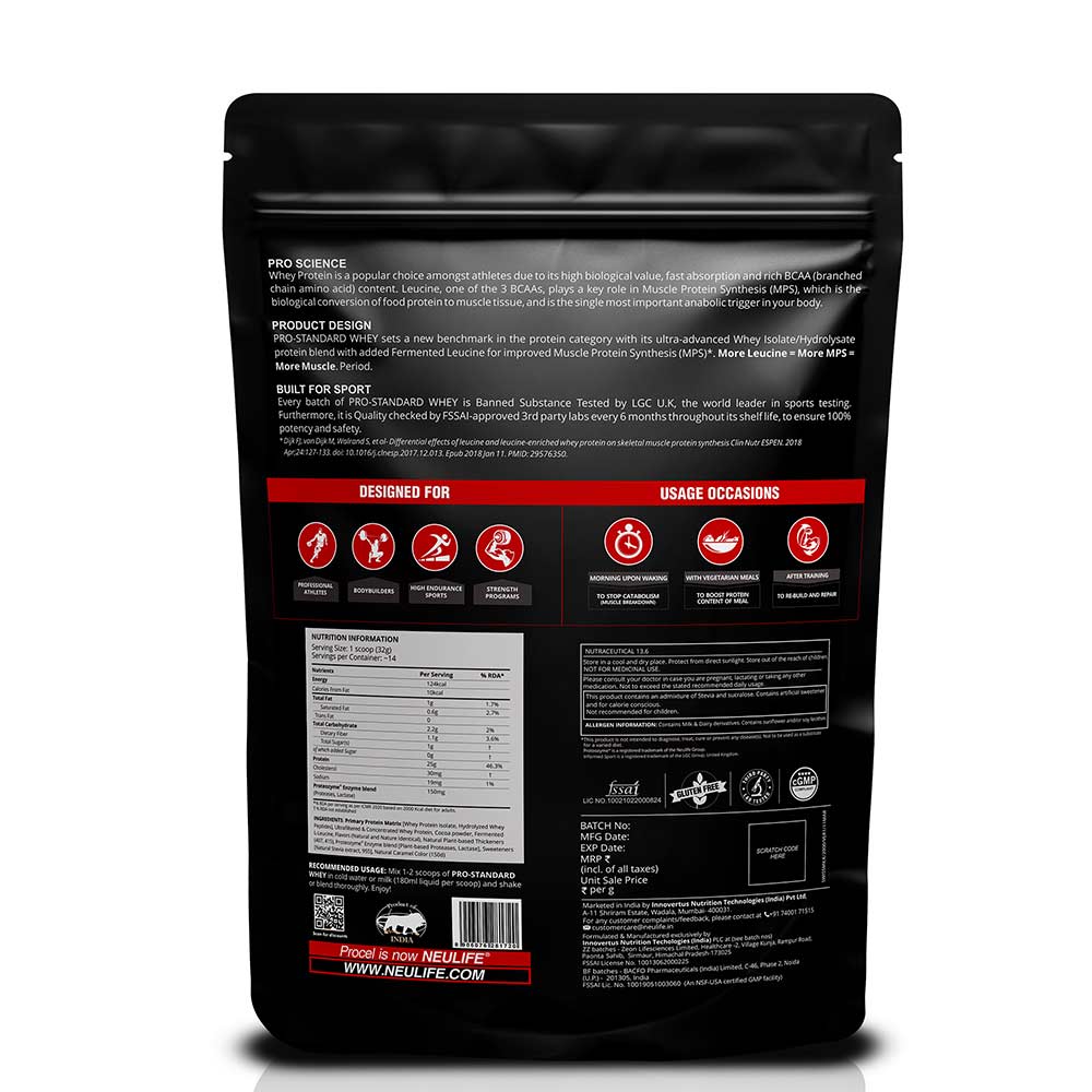 4 - Neulife Pro Standard Whey,  0.99 lb  Swiss Milk Chocolate 