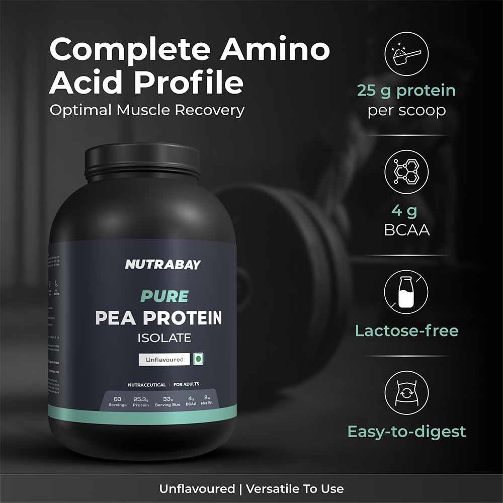 3 - Nutrabay Pure Pea Protein Isolate,  4.4 lb  Unflavoured 