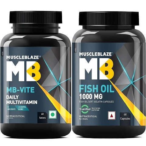 MuscleBlaze Fish Oil & MB-VITE Daily Multivitamin & 60 Tabs Combo
