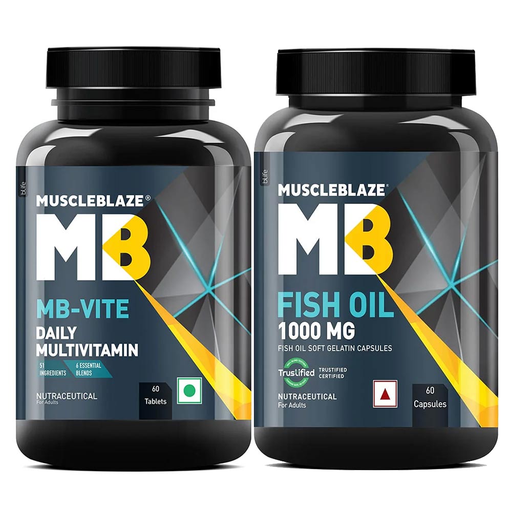 MuscleBlaze Fish Oil & MB-VITE Daily Multivitamin & 60 Tabs Combo-picture-31