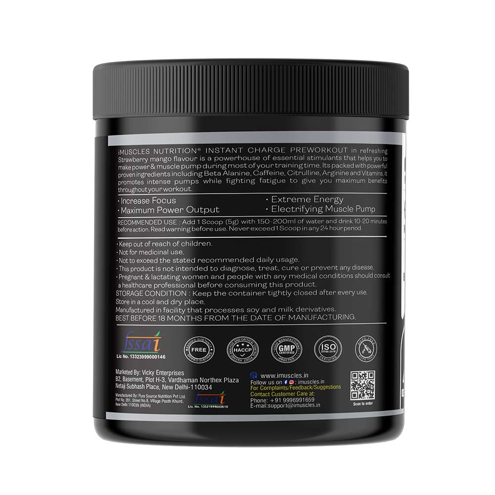 3 - iMuscles Nutrition Instant Charge Pre Workout,  0.44 lb  Strawberry Mango 