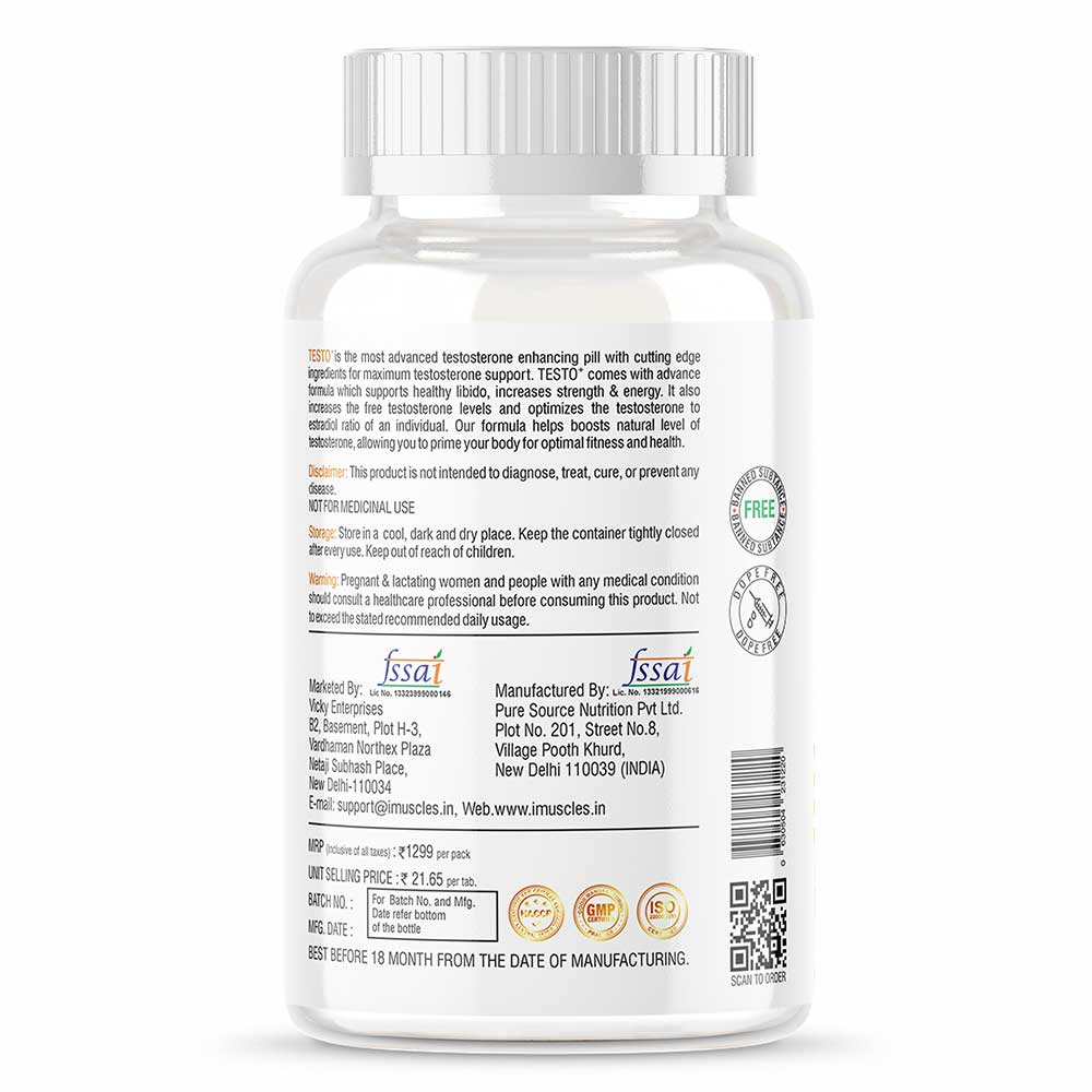 2 - iMuscles Nutrition Testo Plus,  60 tablet(s)  Unflavoured 