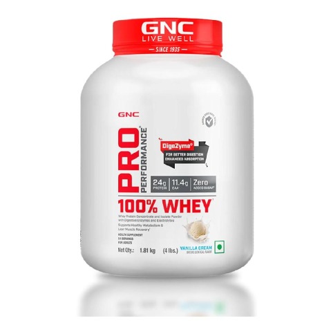 1 - GNC Pro Performance 100% Whey Protein,  4 lb  Vanilla Cream 