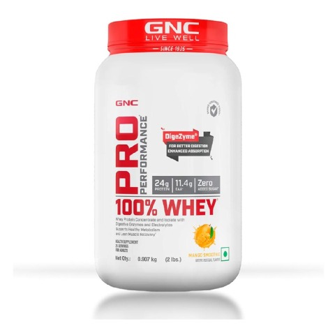 1 - GNC Pro Performance 100% Whey Protein,  2 lb  Mango Smoothie 