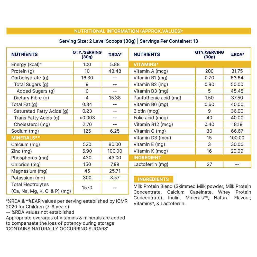 4 - Supermilk Growth+ Unsweetened for Boy 7 to 12 Years OP,  400 g  Creamy Vanilla  7-12 Yrs  Boy  Growth+  No Refined Sugar