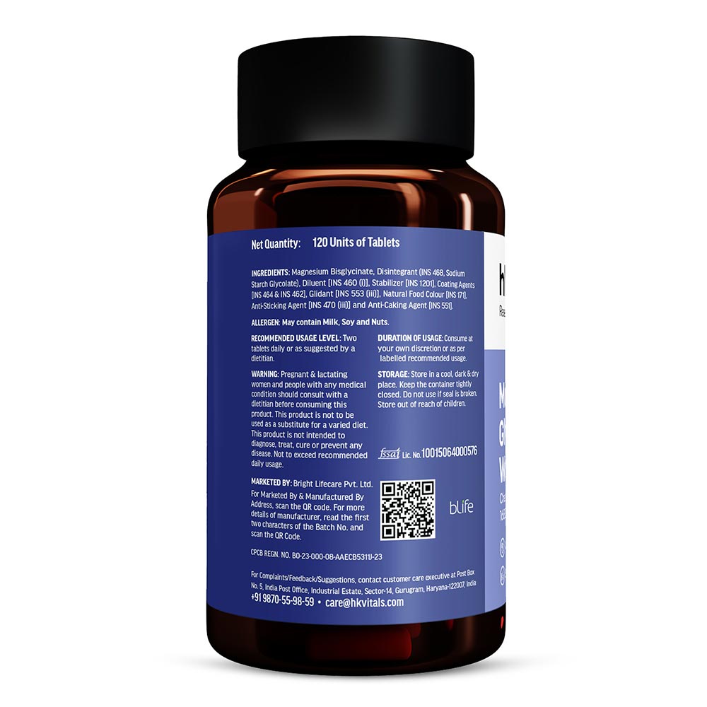 12 - HealthKart HK Vitals Magnesium Glycinate,  Unflavoured - Women  120 tablet(s) 