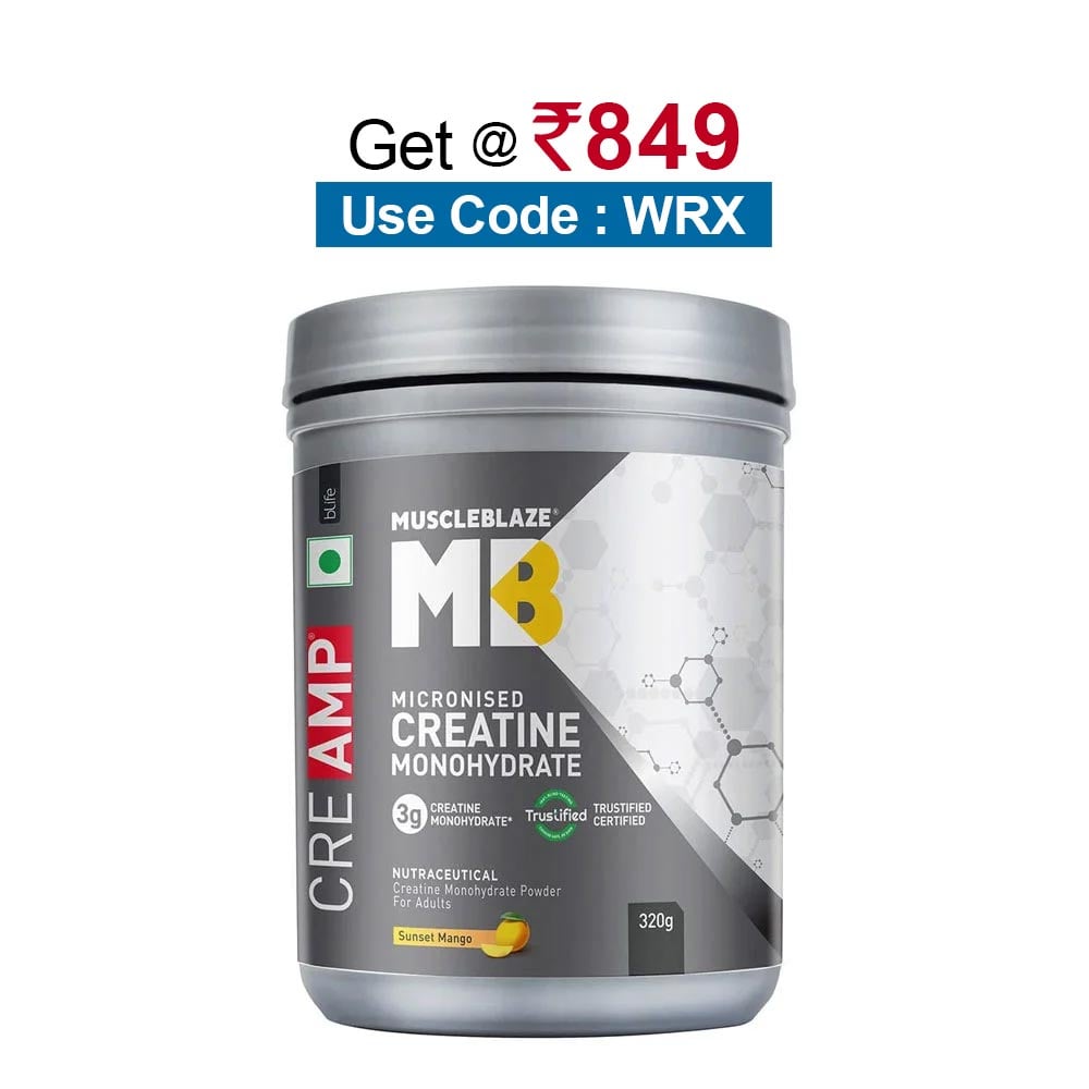 MuscleBlaze Creatine Monohydrate CreAMP, Sunset Mango 0.71 lb