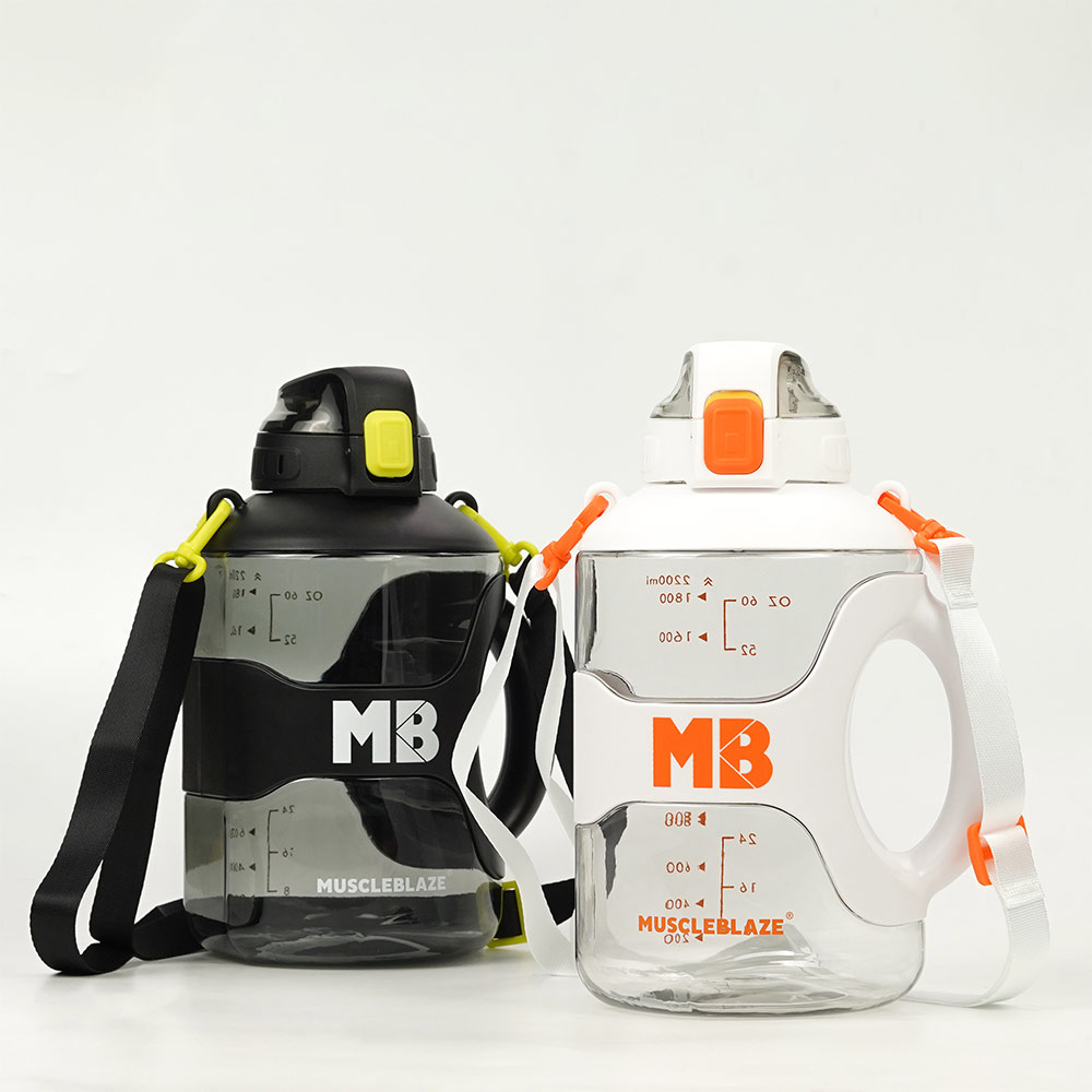 7 - MuscleBlaze Gym Gallon Water Bottle,  White  2.2 L