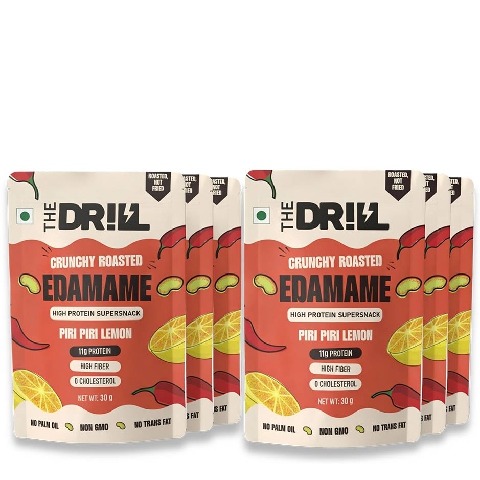 1 - The Drill Crunchy Roasted Edamame,  Piri Piri Lemon (Pack of 6)  30 g 