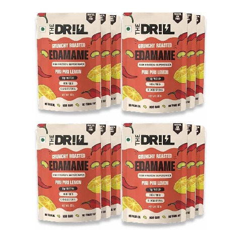 1 - The Drill Crunchy Roasted Edamame,  Piri Piri Lemon (Pack of 12)  30 g 