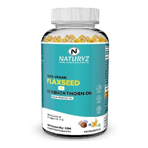1 - Naturyz Omega 3 Flaxseed + Seabuckthorn Oil,  60 capsules 