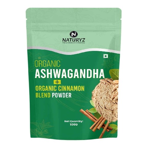 1 - Naturyz Organic Ashwagandha + Organic Cinnamon Powder,  100 g 