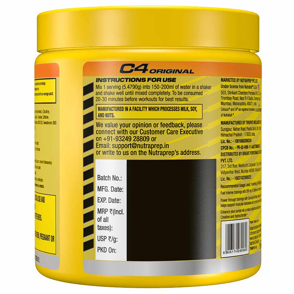 4 - Cellucor C4 Original Pre-Workout,  0.36 lb  Orange Burst 