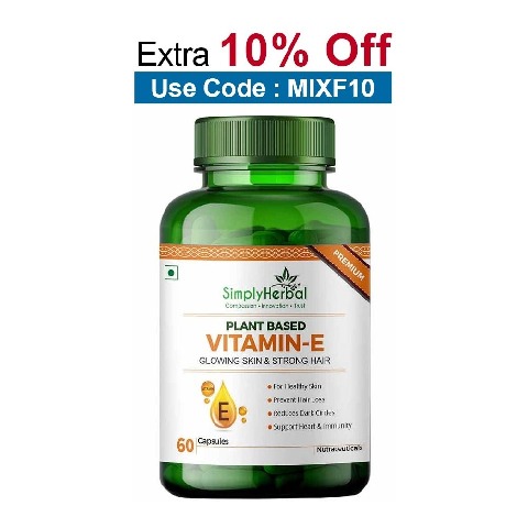 Simply Herbal Plant Based Vitamin-E, 60 capsules