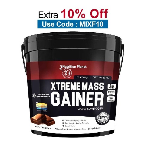 Nutrition Planet Xtreme Mass Gainer with Added DigeZyme,  11 lb  Chocolate 