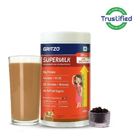 Supermilk Gritzo Growth+ for Girl 13+ years, 400 g Cafe Mocha
