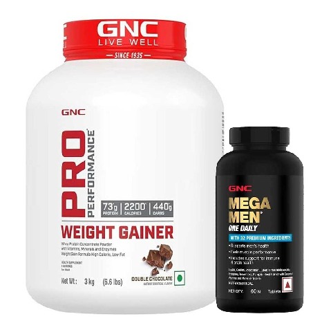 Pro Performance Weight Gainer 6.6 lb Double Chocolate & Mega Men One Daily Multivitamin 60 Tablets