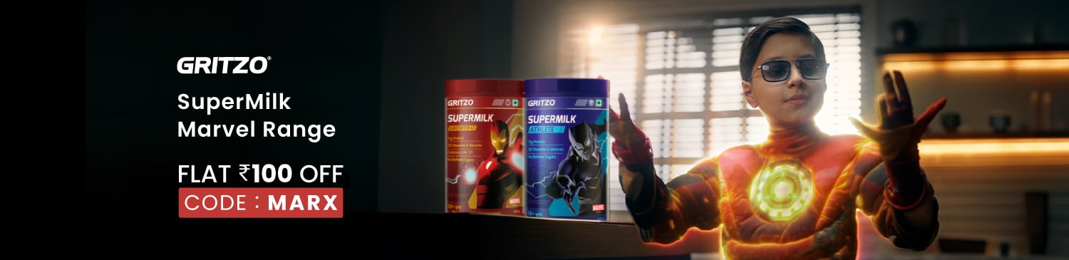 Gritzo SuperMilk Marvel Range | Flat 100 Off | MARX
