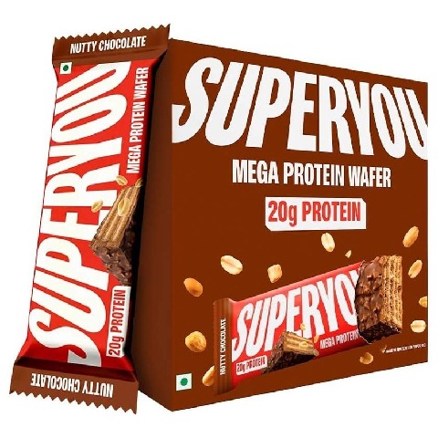 1 - Superyou Mega Protein Wafer, 6 bar(s) Nutty Chocolate