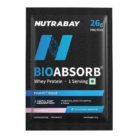 10-(1 - Nutrabay BioAbsorb Whey Protein, 0.07 lb Strawberry