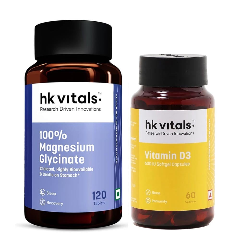 Magnesium Glycinate Men 120 Tabs & Vitamin D3 60 caps Combo