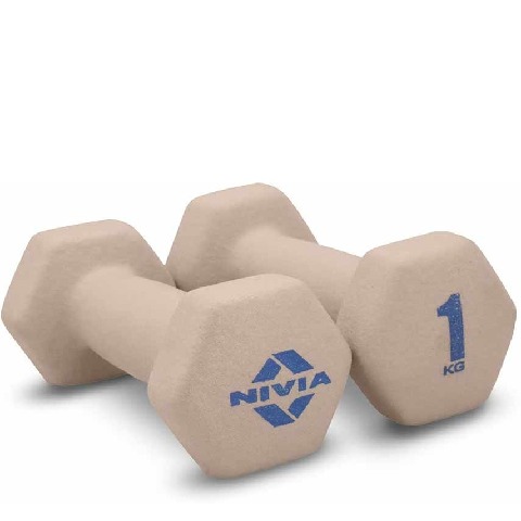 1 - Nivia Neoprene Dumbbell,  Light Peach  1 kg 