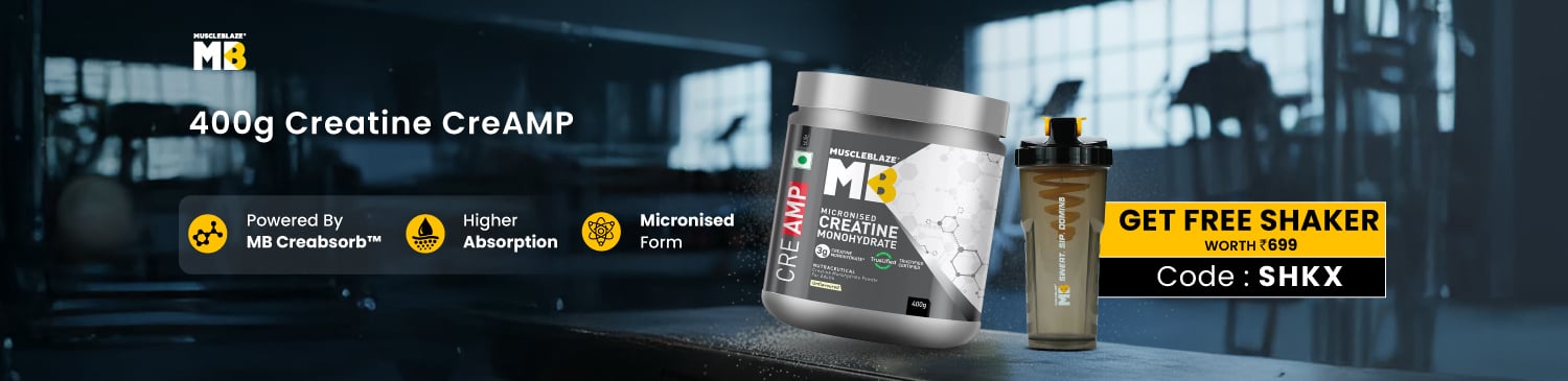Mb CreAMP Creatine 400g, Unflavoured | Get Free Shaker ( Worth Rs 699) | SHKX