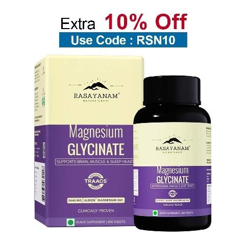 Rasayanam Magnesium Glycinate, Unflavoured 60 tablet(s)