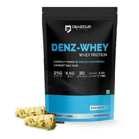 1 - Denzour Nutrition Denz-Whey Protein,  2.38 lb  Pista Kulfi 
