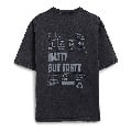 MuscleBlaze Natty But Tasty Oversized Washed T-Shirt, Medium Light Grey