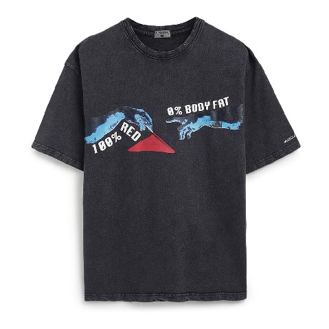 5 - MuscleBlaze 100% Red Flag 0% Body Fat Oversized Washed T-Shirt, X-Large Light Grey