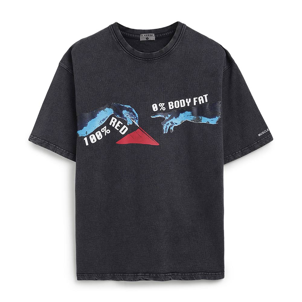 MuscleBlaze 100% Red Flag 0% Body Fat Oversized Washed T-Shirt, X-Large Light Grey-image-10
