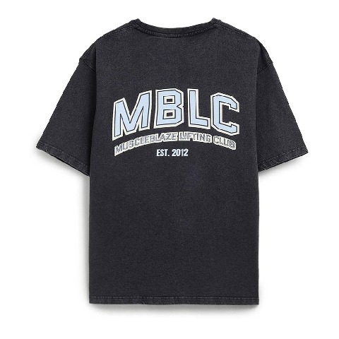 3 - MuscleBlaze Lifting Club Oversized Washed T-Shirt,  Small  Light Grey 
