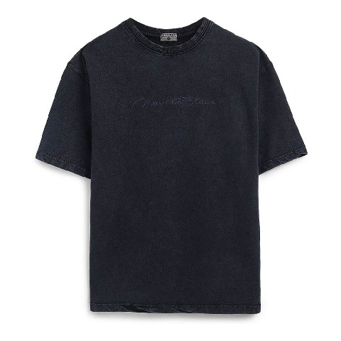 5 - MuscleBlaze Lifting Club Oversized Washed T-Shirt,  Large  Blue Tint 