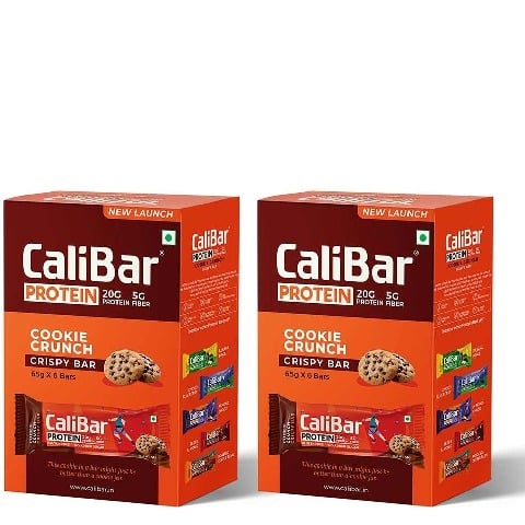 1 - Calibar Protein Bar 20g Protein, 6 bar(s) Cookie Crunch (Pack of 2)