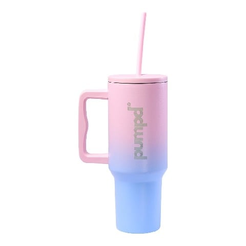 1 - Pumpd Chugger Tumbler with Straw, Cap & Holder,  Gradient  1.2 L 