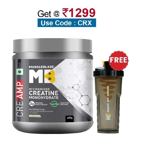 MuscleBlaze Creatine Monohydrate CreAMP, Unflavoured 0.88 lb