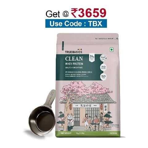 TrueBasics Clean Whey Protein (Isolate + Concentrate),  2.2 lb  Matcha 