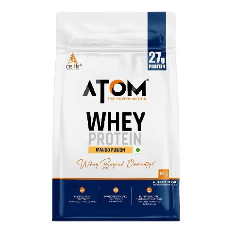 1 - AS-IT-IS Nutrition ATOM Whey Protein with Enzymes,  2.2 lb  Mango Fusion 